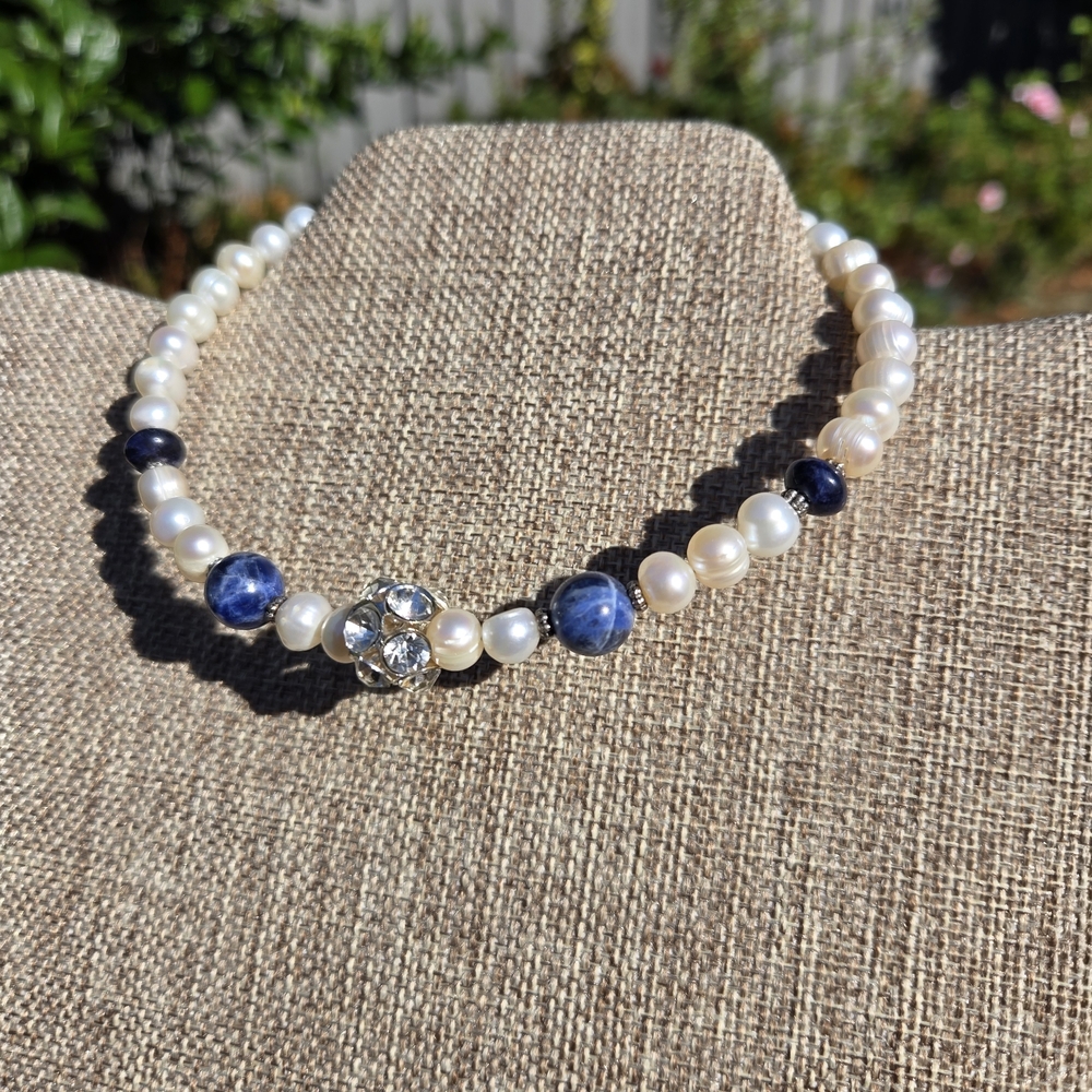 Pearl and Sodalite Necklace